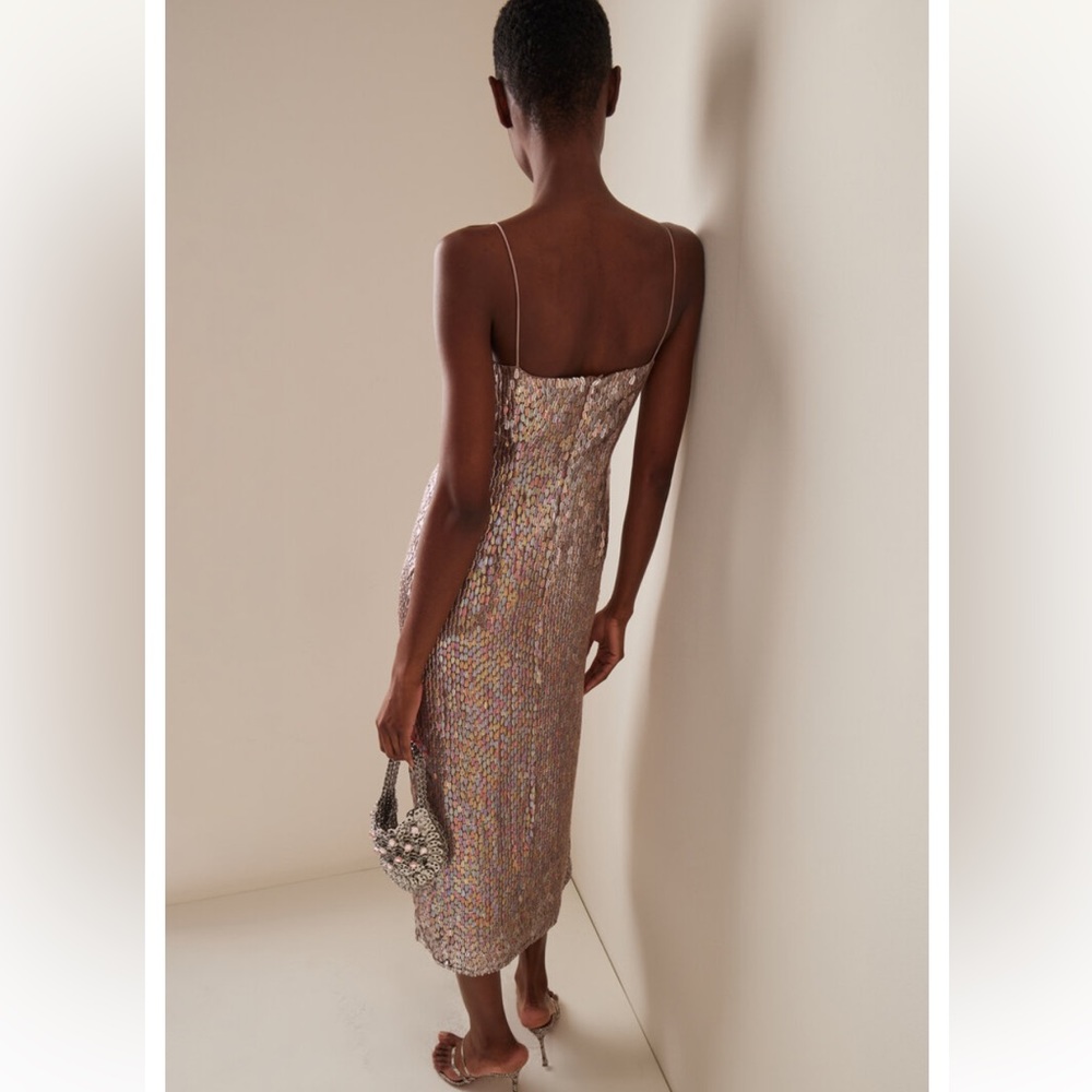 Alexis Raf Sequined Chiffon Midi Dress NWT - Picture 4 of 6